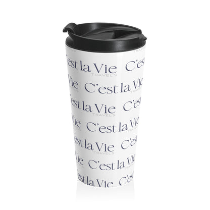 Taza de viaje de acero inoxidable C'est la Vie